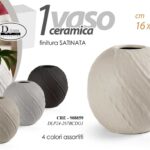VASO SFERA PIANTE FIORI CERAMICA SATINATO CLASSICO MODERNO DESIGN ASS 16*16 CM