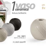 VASO SFERA PIANTE FIORI CERAMICA SATINATO CLASSICO MODERNO VINTAGE ASSOR 9*9 CM