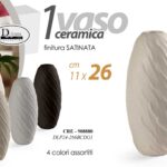 VASO FIORI SATINATO DESIGN CERAMICA CLASSICO MODERNO VINTAGE ONDULATO C ASS 26cm