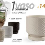 VASO PIANTE FIORI CERAMICA SATINATO CLASSICO MODERNO DESIGN INTRECCIO ASS 14*13