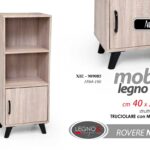 LIBRERIA MOBILETTO SCAFFALE ANTA 2 RIPIANI ARMADIO MODERNO NATURALE h97*40*30 CM