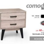 COMODINO MODERNO 2 CASSETTI SALVASPAZIO PIEDI LEGNO ROVERE NATURALE 50*48*38 cm