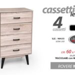 CASSETTIERA MODERNA 4 CASSETTI CAMERA SOGGIORNO ROVERE NATUR LEGNO h99*60*40 cm
