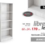 LIBRERIA SALVASPAZIO MODERNA SCAFFALE 4 RIPIANI MENSOLE BIANCO LEGNO h170*60*24