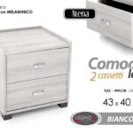 COMODINO MODERNO 2 CASSETTI CAMERA DA LETTO LEGNO ROBUSTO ROVERE 44*43*40 cm