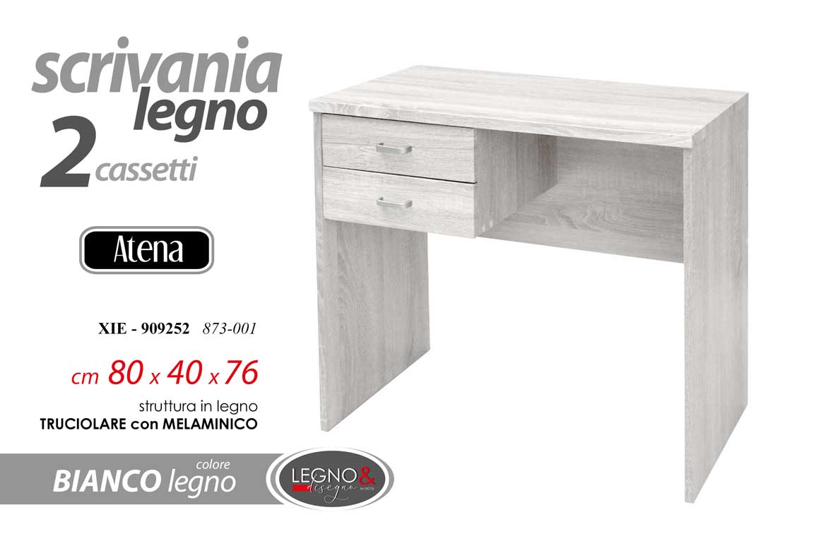 8025569909252 SCRIVANIA SCRITTOIO SALVASPAZIO PORTA PC MODERNO CASA UFFICIO LEGNO 80*40*H76CM - immagine 1