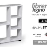 LIBRERIA SCAFFALE SALVASPAZIO MODERNA 5 RIPIANI BASSO ROVERE SBIANCATO h87*60*24