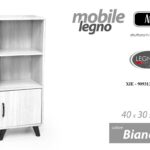 LIBRERIA MOBILETTO SCAFFALE ANTA 2 RIPIANI ARMADIO BIANCO LEGNO MODERNO 97*40*30
