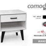 COMODINO MODERNO CASSETTO RIPIANO SALVASPAZIO ROVERE BIANCO LEGNO 50*48*38 cm