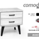 COMODINO MODERNO 2 CASSETTI SALVASPAZIO ROVERE BIANCO LEGNO ROVERE 50*48*38 cm