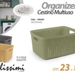 Organizer armadio bagno cucina cesto effetto rigato plastica ass 23*17*12 cm