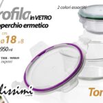 Pirofila forno frigo vetro coperchio ermetico porta pranzo tonda ass 18*8 cm