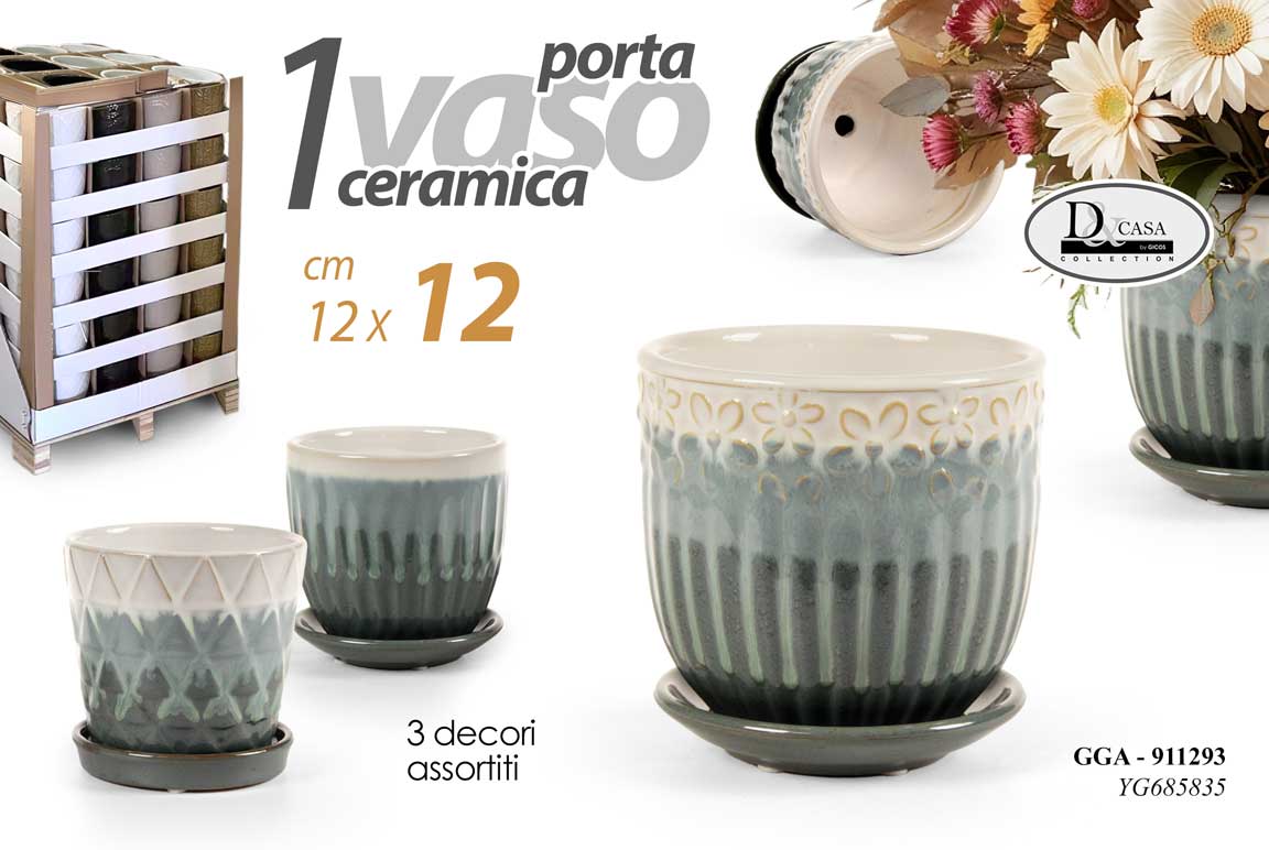 8025569911293 GGA/VASO TONDO ASS 12*12CM YG685835 - immagine 1