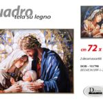 QUADRO STAMPA SU TELA Canvas LEGNO SACRA FAMIGLIA COLOR ASSORTITI 72*102 cm