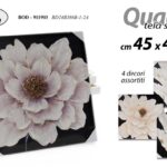 QUADRO STAMPA SU TELA Canvas LEGNO FIORI FOGLIE SFONDO NERO ASSORTITI 45*45 CM