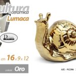 LUMACA CERAMICA ORO BOMBONIERA SOPRAMMOBILE DESIGN MODERNO ARREDO CASA 15*12 CM