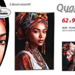 QUADRO STAMPA SU TELA Canvas LEGNO Donna RAGAZZA AFRICA AFRICANA ASSORT 92*62 cm