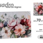 QUADRO STAMPA SU TELA Canvas LEGNO FIORI FIORE COLOR ASSORTITI FASCIO 70*50 cm