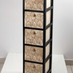 CASSETTIERA SLIM SALVASPAZIO 5 CASSETTI MOBILETTO LEGNO NERO MARRONE H98*L26*P32