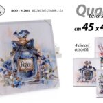 QUADRO STAMPA SU TELA Canvas LEGNO BOTTIGLIA BLU FIORI MODERNO ASSOR 45*45 cm