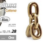 CATENA CERAMICA ORO COLOR BOMBONIERA SOPRAMMOBILE DESIGN MODERNO SMALTATA 28 cm