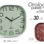 OROLOGIO DA PARETE QUADRATO MODERNO CLASSICO SILENZIOSO COLOR ASSORT ABS 30*4cm