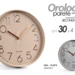 OROLOGIO DA PARETE TONDO MODERNO CLASSICO SILENZIOSO CHIC COLOR ASSORT ABS 30*4