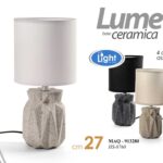 LAMPADA LUMETTO ABAT JOUR DA TAVOLO SCRIVANIA CAMERA CERAMICA RUSTIC ASSORT 27cm