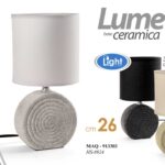 LAMPADA LUMETTO ABAT JOUR DA TAVOLO SCRIVANIA CAMERA CERAMICA TONDO ASSORT 26 cm