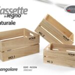 3 CASSETTE LEGNO NATURALE PORTA OGGETTI BOMBONIERE CASSETTA ARREDO 38-35-30cm