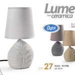 LAMPADA LUMETTO ABAT JOUR DA TAVOLO SCRIVANIA CAMERA CERAMICA FOGLIA ASSORT 27cm
