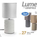 LAMPADA LUMETTO ABAT JOUR DA TAVOLO SCRIVANIA CAMERA CERAMICA CILINDRO ASS 27cm