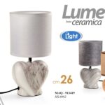 LAMPADA LUMETTO ABAT JOUR DA TAVOLO SCRIVANIA CAMERA CERAMICA CUORE ASSORT 26 cm