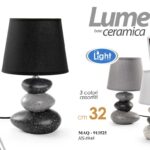 LAMPADA LUMETTO ABAT JOUR DA TAVOLO SCRIVANIA CAMERA CERAMICA PIETRE ASSORT 32cm