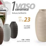 VASO FIORI SATINATO DESIGN CERAMICA CLASSICO MODERNO VINTAGE RIGATO ASSOR 23 cm