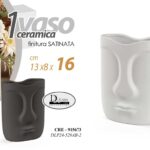 VASO VOLTO MASCHERA TRIBALE CERAMICA SCULTURA CLASSICO MODERNO VINTAGE ASS 16 CM