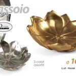 VASSOIO TONDO IN RESINA COLOR ORO ARGENTO ASSOR FIORI CLASSICO MODERNO 16*16*4cm
