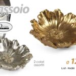 VASSOIO TONDO IN RESINA COLOR ORO ARGENTO ASSOR FIORE CLASSICO MODERNO 12*3cm