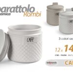 Barattolo caffè tondo ceramica design rombi moderno elegante cucina ass 14x12 cm