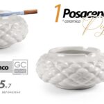POSACENERE PIGNA CERAMICA BIANCA CASA DESIGN MODERNO VINTAGE RETRò CLASSICO 15*7