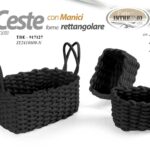3 Ceste portaoggetti nero rettangolari cestini armadio bagno organizer 33-20-20