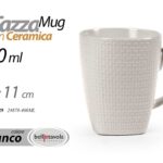 Tazza mug ceramica bianca design moderno colazione ufficio casa cucina 11 cm rig