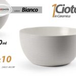 Ciotola insalatiera tonda ceramica bianca design moderno cucina tavola 21*10 cm