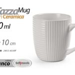 Tazza mug ceramica bianca elegante moderno colazione ufficio casa cucina 10*9 cm