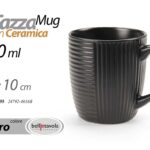 Tazza mug ceramica nera elegante moderno colazione ufficio casa cucina 10*9 cm