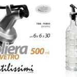 OLIERA BOTTIGLIA OLIO ACETO VETRO CON BECCUCCIO DOSATORE ANTIGOCCIA 500 ML 30 CM