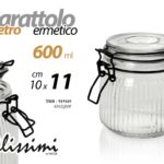 Barattolo ermetico vetro contenitore cucina dispensa conserve vintage 11x10 cm