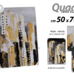 QUADRO STAMPA SU TELA Canvas LEGNO CITTà Skyline Urbano GRATTACIELI ASSOR 70*50