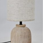 LAMPADA LUMETTO ABAT JOUR DA TAVOLO SCRIVANIA CAMERA CERAMICA MARRONE 32*18 cm