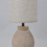LAMPADA LUMETTO ABAT JOUR DA TAVOLO SCRIVANIA CAMERA CERAMICA MARRONE 34*18 cm